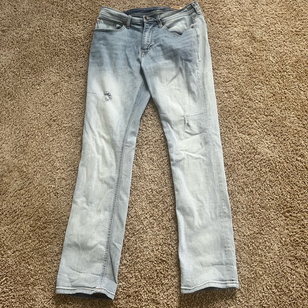 Washed blue jeans